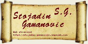 Stojadin Gamanović vizit kartica